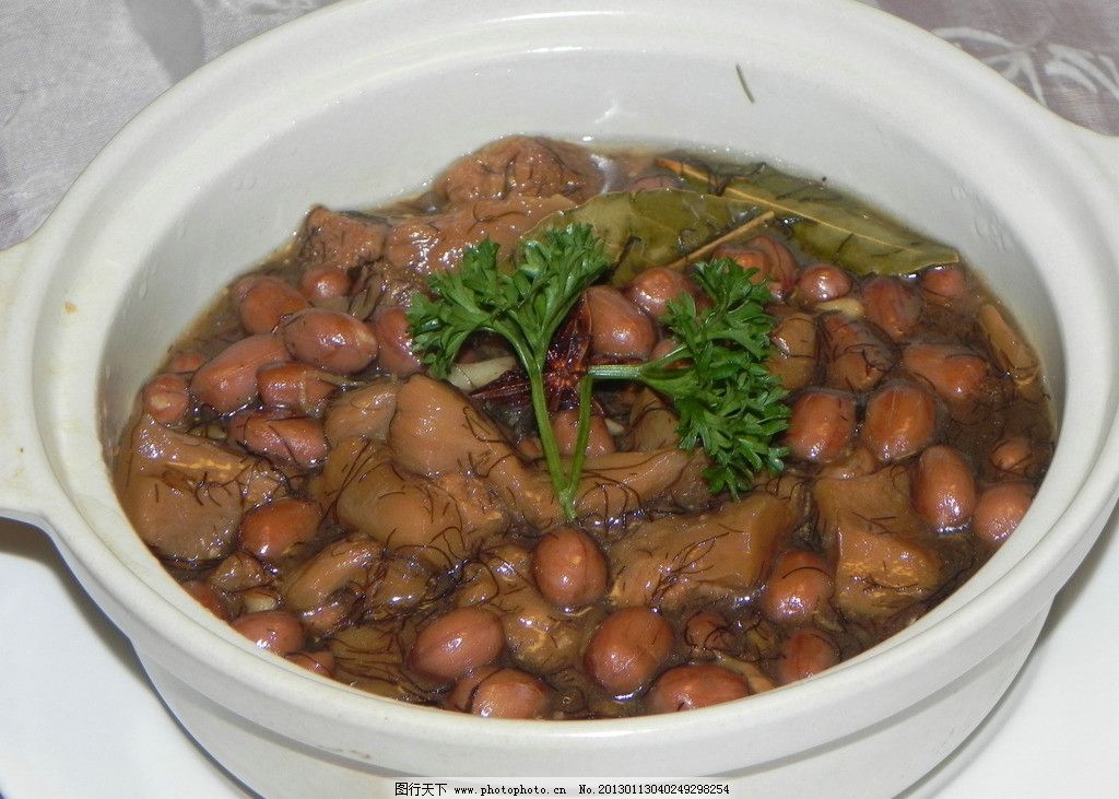 发菜猪手花生煲图片,中餐 菜式 素菜 餐馆 传统