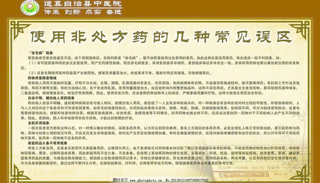 使用非处方药的几种常见误区展板图片