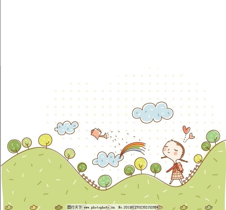 卡通画 男孩 女孩 贴纸插图 儿童插图 插画 无框画 卡通素材 边框相框