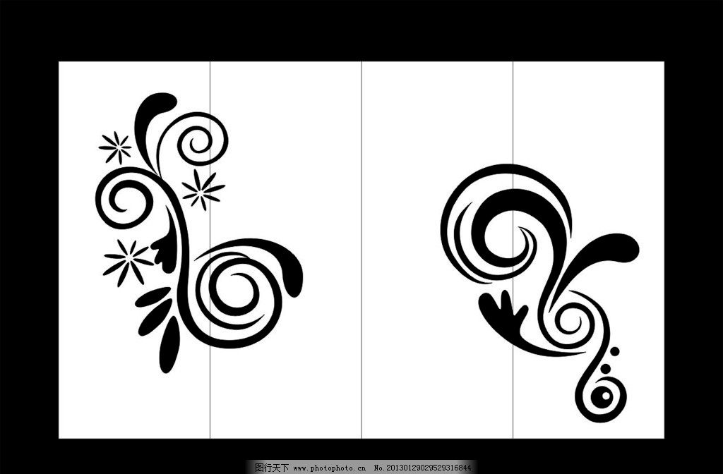 移门花纹图片,矢量 花束 简单 明了 大方 精美 花