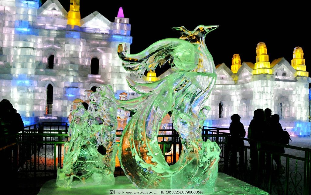 哈尔滨冰灯图片,礼花 冰城 绚丽 冰雪大世界 冰