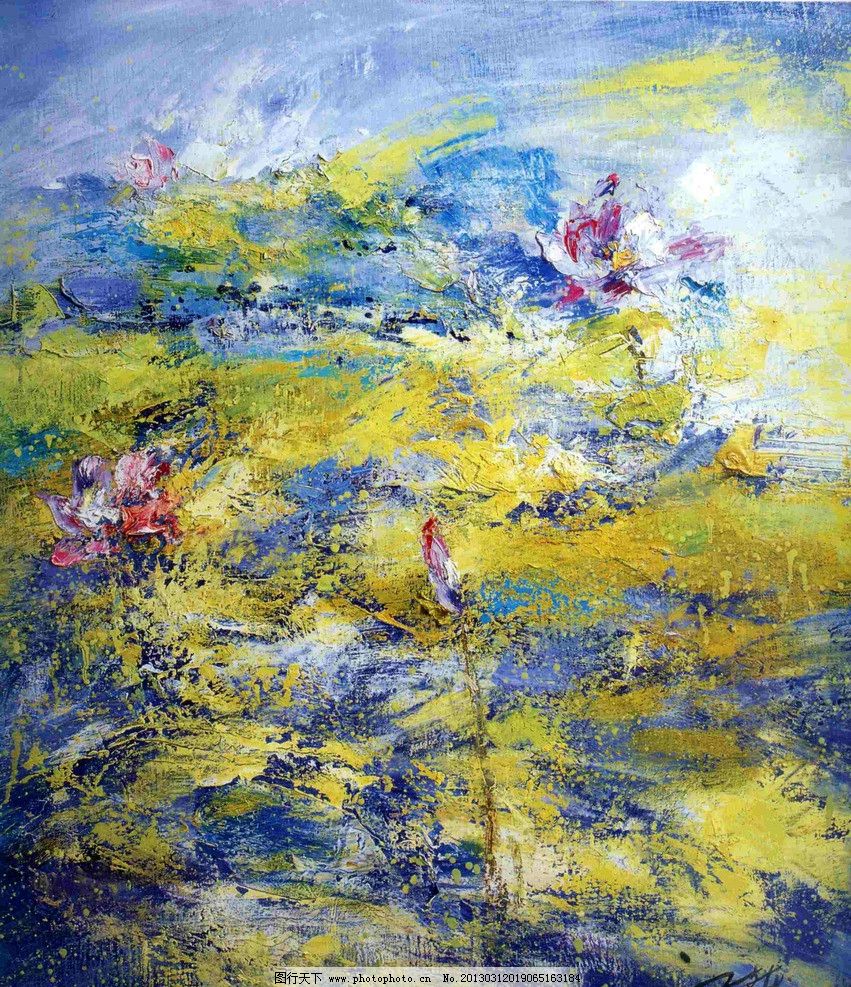 荷花绘画 油画 水粉画 荷花 花 荷叶 绘画书法 文化艺术 设计 72dpi图片