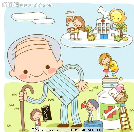 老年人补钙图片