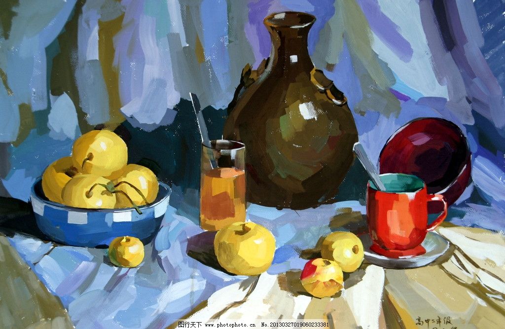 水粉画图片风景小清新