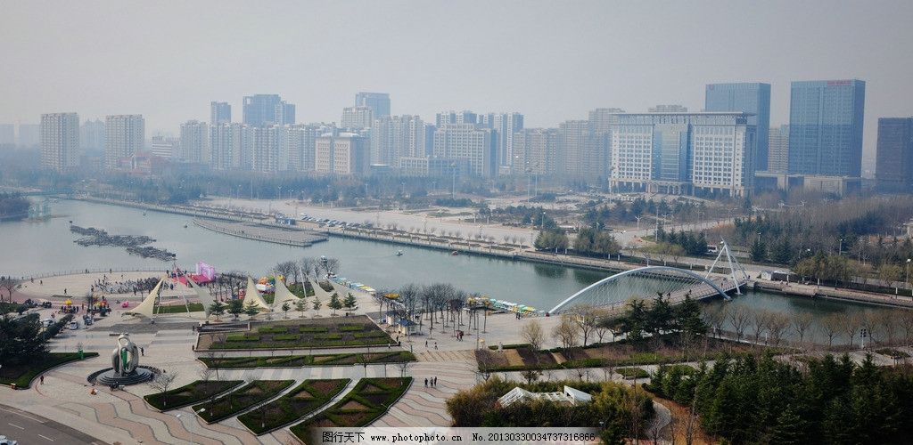 胶州鸟瞰 蓝天 白云 胶州美景 胶州三里河 胶州新城 新城区 城市新图片