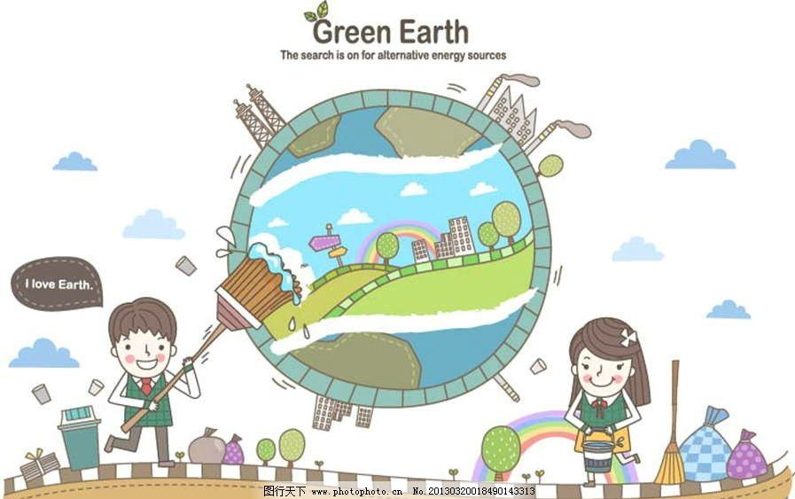清洁环境图片 风景漫画 动漫卡通 图行天下素材网